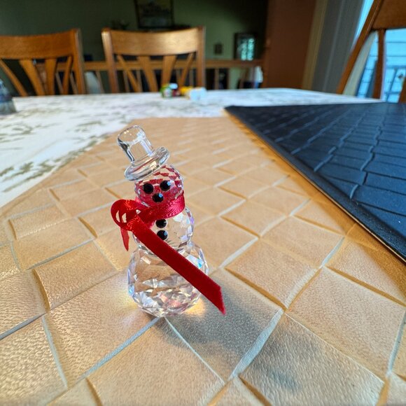 Iris Arc Lead Crystal Snowman Retired Austrian Collectible - Picture 4 of 5